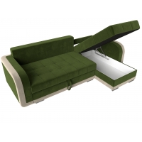 Угловой диван Марсель (микровельвет зелёный бежевый) - Изображение 4
